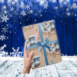Blue Vintage Geschenkpapier