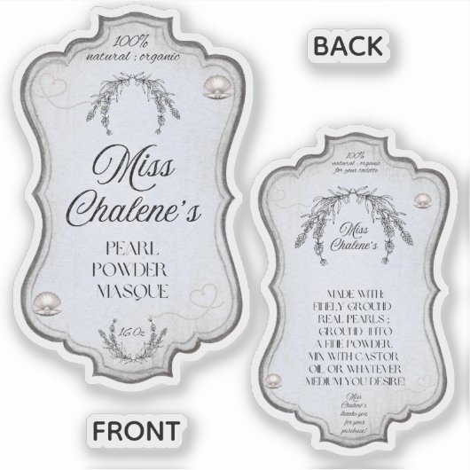 Blue Vintage Lotion Antique Jar Bottle Aufkleber (Vorderseite)