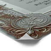 Blue Vintage Marriage Certificate Poster (Ecke)