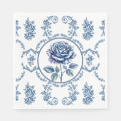 Blue Vintage Rose Serviette (Vorderseite)