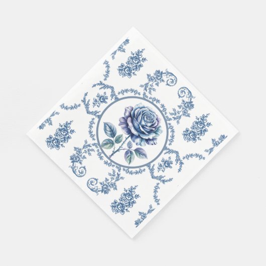 Blue Vintage Rose Serviette (Ecke)
