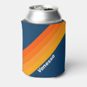 Blue Vintage Stripe with Name Dosenkühler (Kanne Rückseite)