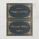 Blue Vintage Wedding Platzkarte (Vorderseite)