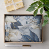Blue Vintage Weihnachten Blumendekoupage Seidenpapier (Geschenk)