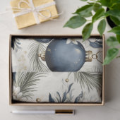 Blue Vintage Weihnachten Blumendekoupage Seidenpapier (Geschenk)