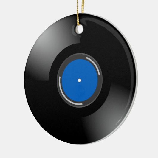 Blue Vinyl Record Keramik Ornament (Links)