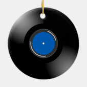 Blue Vinyl Record Keramik Ornament (Hinten)