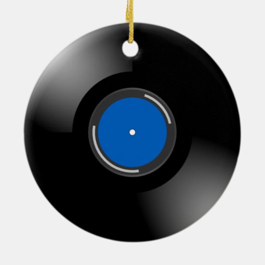 Blue Vinyl Record Keramik Ornament (Hinten)