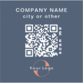 Blue Vinyl Square Business QR Code Wasser Flasche Aufkleber (Vorderseite)