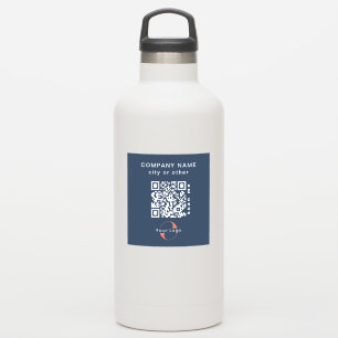 Blue Vinyl Square Business QR Code Wasser Flasche Aufkleber