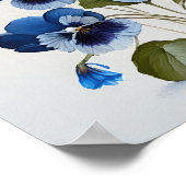 Blue Violas Blume Art Print Poster (Ecke)