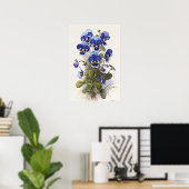 Blue Violas Blume Art Print Poster (Heimbüro)