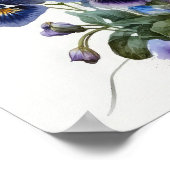 Blue Violas Blume Art Print Poster (Ecke)