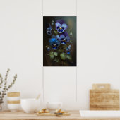 Blue Violas Blume Art Print Poster (Küche)