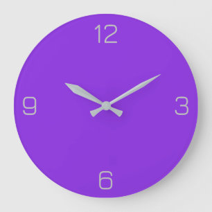 Blue Violet 8A2BE2 Farbe - Option Name hinzufügen Große Wanduhr