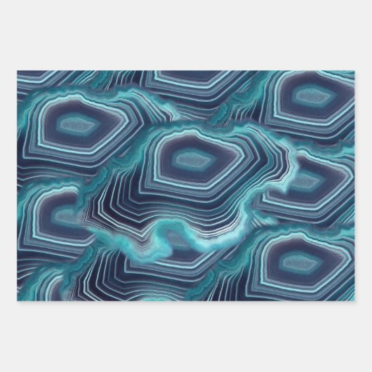 Blue & Violet Agate Geode Geschenkpapier Set (Vorderseite 3)