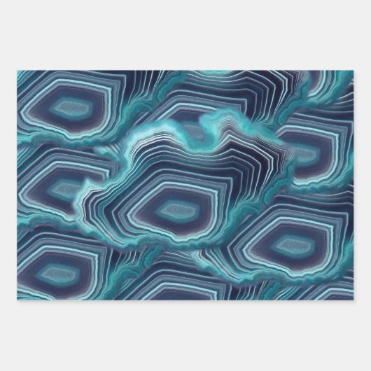 Blue & Violet Agate Geode Geschenkpapier Set (Vorderseite 2)