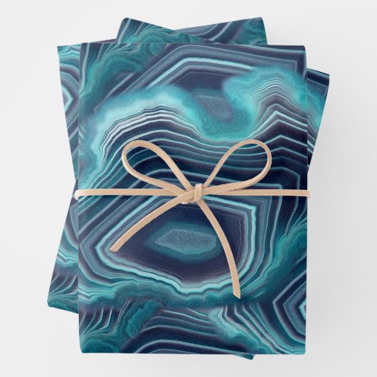 Blue & Violet Agate Geode Geschenkpapier Set (Beispiel)