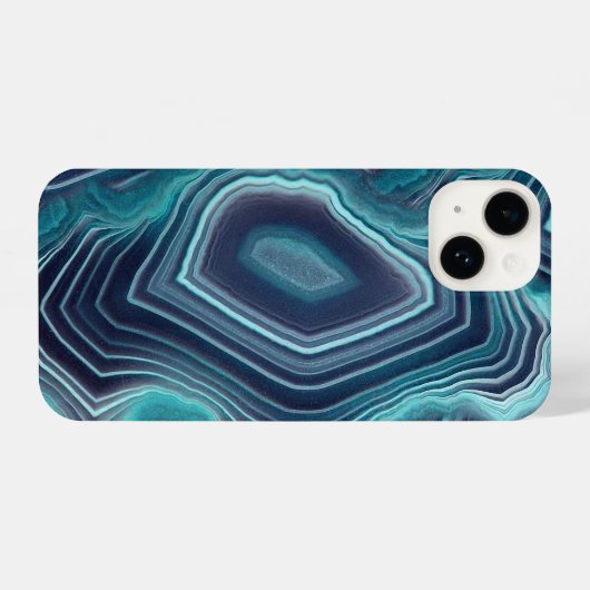 Blue & Violet Agate Geode iPhone Hülle (Rückseite (Horizontal))