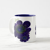 Blue Violet Corolla Blume Zweifarbige Tasse (Vorderseite Links)