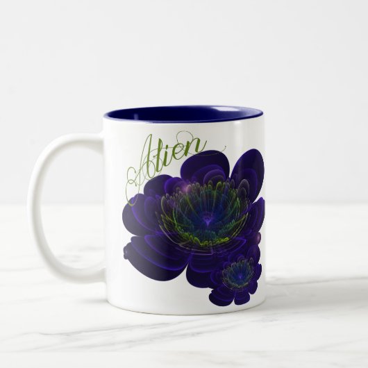 Blue Violet Corolla Blume Zweifarbige Tasse (Links)