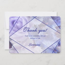 Blue Violet Florals Thank You Card Dankeskarte