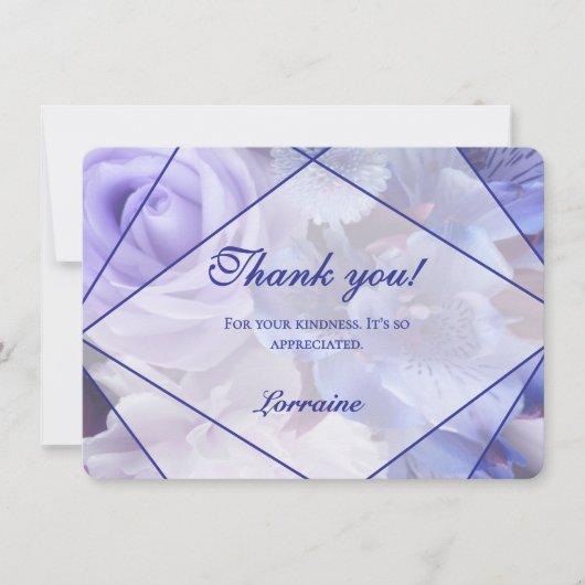 Blue Violet Florals Thank You Card Dankeskarte (Vorderseite)