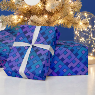 Blue Violet Geometric Geschenkpapier