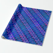 Blue Violet Geometric Geschenkpapier (Ungerollt)