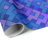 Blue Violet Geometric Geschenkpapier (Rolleneckpunkt)