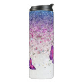 *~* Blue Violet Glitzer Butterfly Girl Thermosbecher (Nach links gedreht)