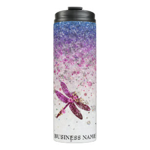 *~* Blue Violet Glitzer Dragon Fly Girly  Thermosbecher