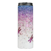 *~* Blue Violet Glitzer Dragon Fly Girly Thermosbecher (Rückseite)