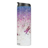 *~* Blue Violet Glitzer Dragon Fly Girly Thermosbecher (Nach rechts gedreht)