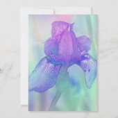 Blue Violet Iris Digital Watercolor Einladung (Rückseite)