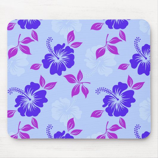 Blue Violet Lila Hibiskus Blume Mousepad (Vorne)