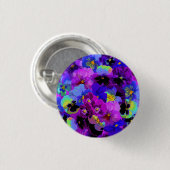 Blue Violet Lila Pansy Spring Blume Button (Vorne & Hinten)