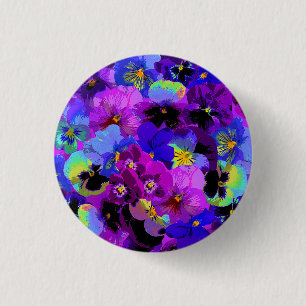 Blue Violet Lila Pansy Spring Blume Button