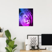 Blue Violet Lion - Tierfotografie Art Poster (Heimbüro)