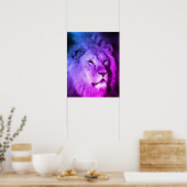 Blue Violet Lion - Tierfotografie Art Poster (Küche)