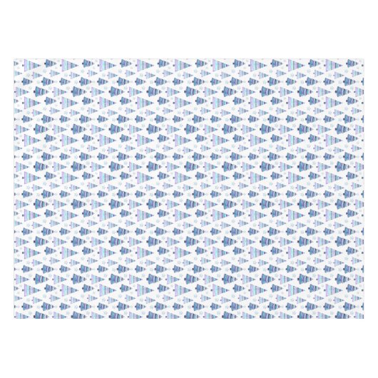 Blue Violet Modernes Weihnachtsbaummuster Tischdecke (Vorderseite (Horizontal))