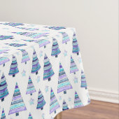 Blue Violet Modernes Weihnachtsbaummuster Tischdecke (Beispiel)