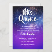 Blue Violet Ombre Cosmic Foto Mis Quince Geburtsta Einladung (Vorderseite)