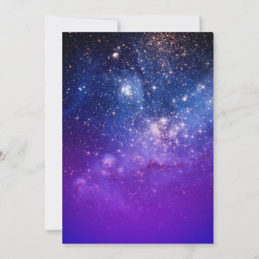 Blue Violet Ombre Cosmic Foto Save The Date (Rückseite)