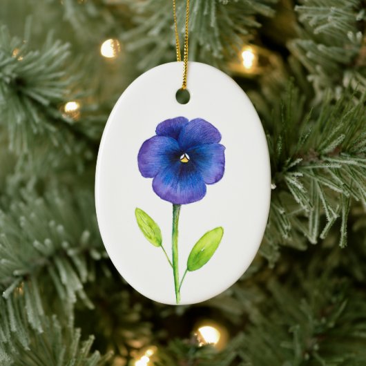Blue Violet Pansy Keramik Ornament (Baum)