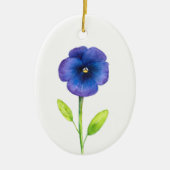 Blue Violet Pansy Keramik Ornament (Vorne)