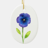 Blue Violet Pansy Keramik Ornament (Hinten)