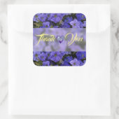Blue Violet Petunias Wedding Vielen Dank Quadratischer Aufkleber (Tasche)