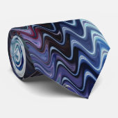 Blue Violet Teal White Marbling Abstraction Krawatte (Gerollt)