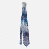 Blue Violet Teal White Marbling Abstraction Krawatte (Rückseite)